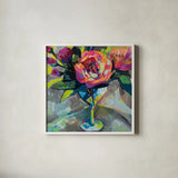 Summer Cocktail by Jeanette Vertentes. Shown in a crisp white glass frame for a clean and minimalist style. Available as an archival giclee rolled canvas, fine art paper, or poster print. SKU 53899a.