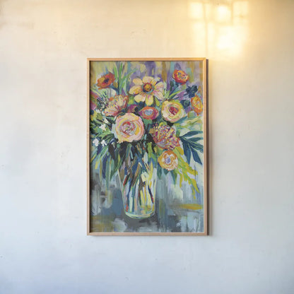 Summer Happiness by Jeanette Vertentes. shown as a paper print in a natural frame. Available as a archival giclee rolled canvas, fine art paper, or poster print. SKU 53918h.