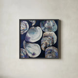 Summer Party by Jeanette Vertentes. Shown in a sleek black glass frame for a contemporary gallery look. Available as an archival giclee rolled canvas, fine art paper, or poster print. SKU 87804a.