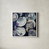 Summer Party by Jeanette Vertentes. Shown in a crisp white glass frame for a clean and minimalist style. Available as an archival giclee rolled canvas, fine art paper, or poster print. SKU 87804a.
