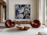 Summer Party by Jeanette Vertentes. Shown as extra-large giant wall art in a modern living room. Available as an archival giclee rolled canvas, fine art paper, or poster print. SKU 87804a.