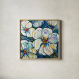 Summer Rain by Jeanette Vertentes. Shown in a natural wood glass frame for a timeless modern aesthetic. Available as an archival giclee rolled canvas, fine art paper, or poster print. SKU 66250a.