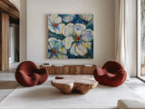 Summer Rain by Jeanette Vertentes. Shown as extra-large giant wall art in a modern living room. Available as an archival giclee rolled canvas, fine art paper, or poster print. SKU 66250a.