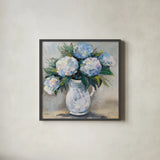 Summers Treasure by Jeanette Vertentes. Shown in a sleek black glass frame for a contemporary gallery look. Available as an archival giclee rolled canvas, fine art paper, or poster print. SKU 85012a.
