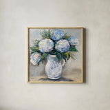 Summers Treasure by Jeanette Vertentes. Shown in a natural wood glass frame for a timeless modern aesthetic. Available as an archival giclee rolled canvas, fine art paper, or poster print. SKU 85012a.