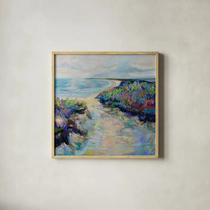 Sunday Afternoon by Jeanette Vertentes. Shown in a natural wood glass frame for a timeless modern aesthetic. Available as an archival giclee rolled canvas, fine art paper, or poster print. SKU 91759a.