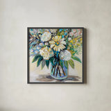 Sunshine by Jeanette Vertentes. Shown in a sleek black glass frame for a contemporary gallery look. Available as an archival giclee rolled canvas, fine art paper, or poster print. SKU 85218a.