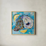Tasty by Jeanette Vertentes. Shown in a natural wood glass frame for a timeless modern aesthetic. Available as an archival giclee rolled canvas, fine art paper, or poster print. SKU 74835a.