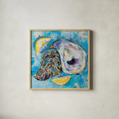 Tasty by Jeanette Vertentes. Shown in a natural wood glass frame for a timeless modern aesthetic. Available as an archival giclee rolled canvas, fine art paper, or poster print. SKU 74835a.