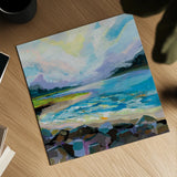 The Coastline by Jeanette Vertentes. Shown as a detailed flat fine art print, highlighting archival giclee quality. Available as an archival giclee rolled canvas, fine art paper, or poster print. SKU 59571a.