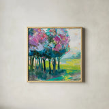 The Orchard by Jeanette Vertentes. Shown in a natural wood glass frame for a timeless modern aesthetic. Available as an archival giclee rolled canvas, fine art paper, or poster print. SKU 59576a.