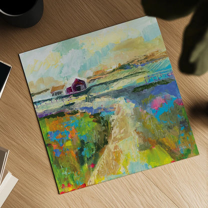 The Pasture by Jeanette Vertentes. Shown as a detailed flat fine art print, highlighting archival giclee quality. Available as an archival giclee rolled canvas, fine art paper, or poster print. SKU 59580a.