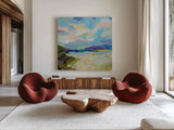 The Shore by Jeanette Vertentes. Shown as extra-large giant wall art in a modern living room. Available as an archival giclee rolled canvas, fine art paper, or poster print. SKU 59573a.
