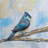 Titmouse by Jeanette Vertentes. SKU 63456a. Archival Giclee Fine art print for wall decor.