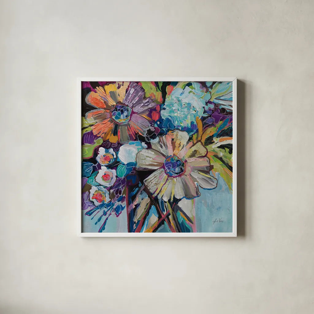 Together is Powerful by Jeanette Vertentes. Shown in a crisp white glass frame for a clean and minimalist style. Available as an archival giclee rolled canvas, fine art paper, or poster print. SKU 97010a.