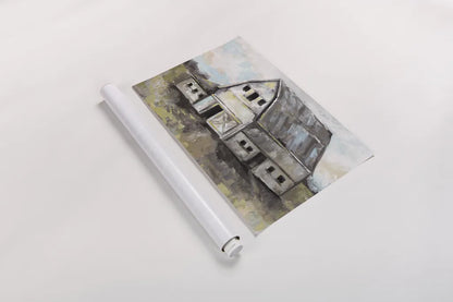 Tranquil Barn by Jeanette Vertentes. shown as a rolled paper print. Available as archival giclee rolled canvas, fine art paper, or poster print. SKU 61287i.