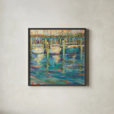 Trio by Jeanette Vertentes. Shown in a sleek black glass frame for a contemporary gallery look. Available as an archival giclee rolled canvas, fine art paper, or poster print. SKU 49133a.