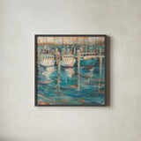Trio Light by Jeanette Vertentes. Shown in a sleek black glass frame for a contemporary gallery look. Available as an archival giclee rolled canvas, fine art paper, or poster print. SKU 50080a.