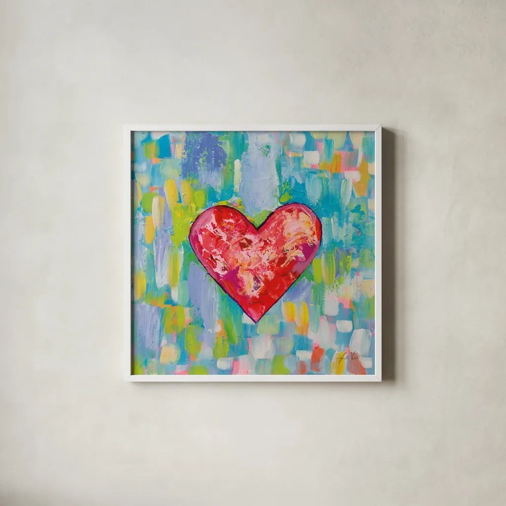 True Love by Jeanette Vertentes. Shown in a crisp white glass frame for a clean and minimalist style. Available as an archival giclee rolled canvas, fine art paper, or poster print. SKU 78275a.