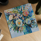 Turquoise Days by Jeanette Vertentes. Shown as a detailed flat fine art print, highlighting archival giclee quality. Available as an archival giclee rolled canvas, fine art paper, or poster print. SKU 79329a.