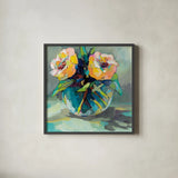 Twins by Jeanette Vertentes. Shown in a sleek black glass frame for a contemporary gallery look. Available as an archival giclee rolled canvas, fine art paper, or poster print. SKU 53180a.