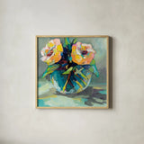 Twins by Jeanette Vertentes. Shown in a natural wood glass frame for a timeless modern aesthetic. Available as an archival giclee rolled canvas, fine art paper, or poster print. SKU 53180a.