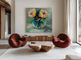 Twins by Jeanette Vertentes. Shown as extra-large giant wall art in a modern living room. Available as an archival giclee rolled canvas, fine art paper, or poster print. SKU 53180a.