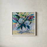 Uptown Girl by Jeanette Vertentes. Shown in a crisp white glass frame for a clean and minimalist style. Available as an archival giclee rolled canvas, fine art paper, or poster print. SKU 103159a.