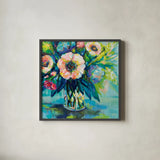 Vibrance by Jeanette Vertentes. Shown in a sleek black glass frame for a contemporary gallery look. Available as an archival giclee rolled canvas, fine art paper, or poster print. SKU 54410a.