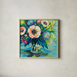 Vibrance by Jeanette Vertentes. Shown in a natural wood glass frame for a timeless modern aesthetic. Available as an archival giclee rolled canvas, fine art paper, or poster print. SKU 54410a.