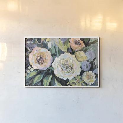 Walk in the Garden Neutral Crop by Jeanette Vertentes. shown as a paper print in a white frame. Available as a archival giclee rolled canvas, fine art paper, or poster print. SKU 61599i.