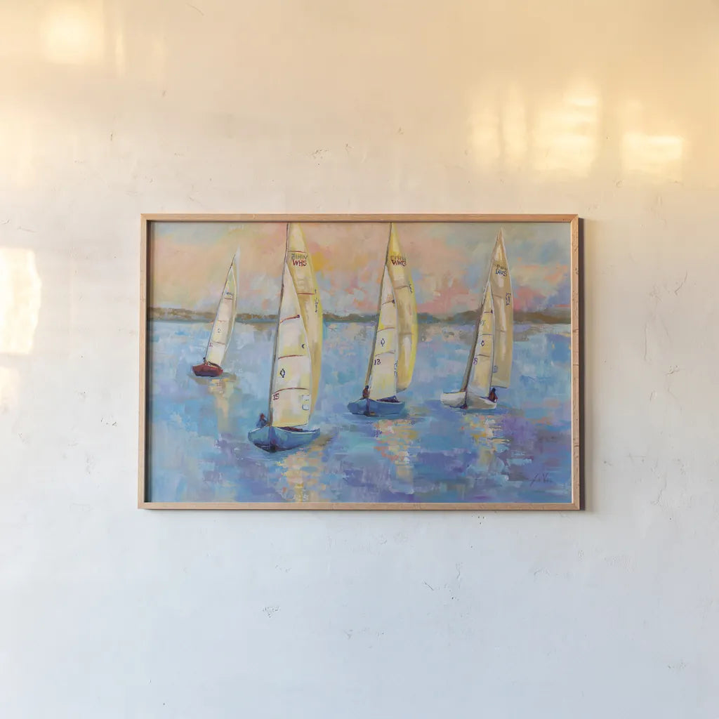 Watch Hill 15s by Jeanette Vertentes. shown as a paper print in a natural frame. Available as a archival giclee rolled canvas, fine art paper, or poster print. SKU 72929i.