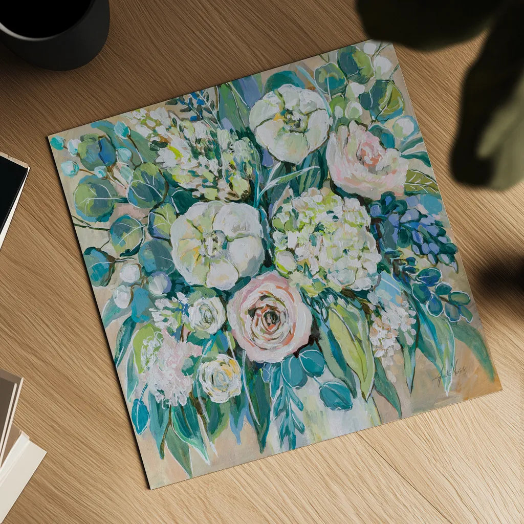 White Wedding by Jeanette Vertentes. Shown as a detailed flat fine art print, highlighting archival giclee quality. Available as an archival giclee rolled canvas, fine art paper, or poster print. SKU 74839a.