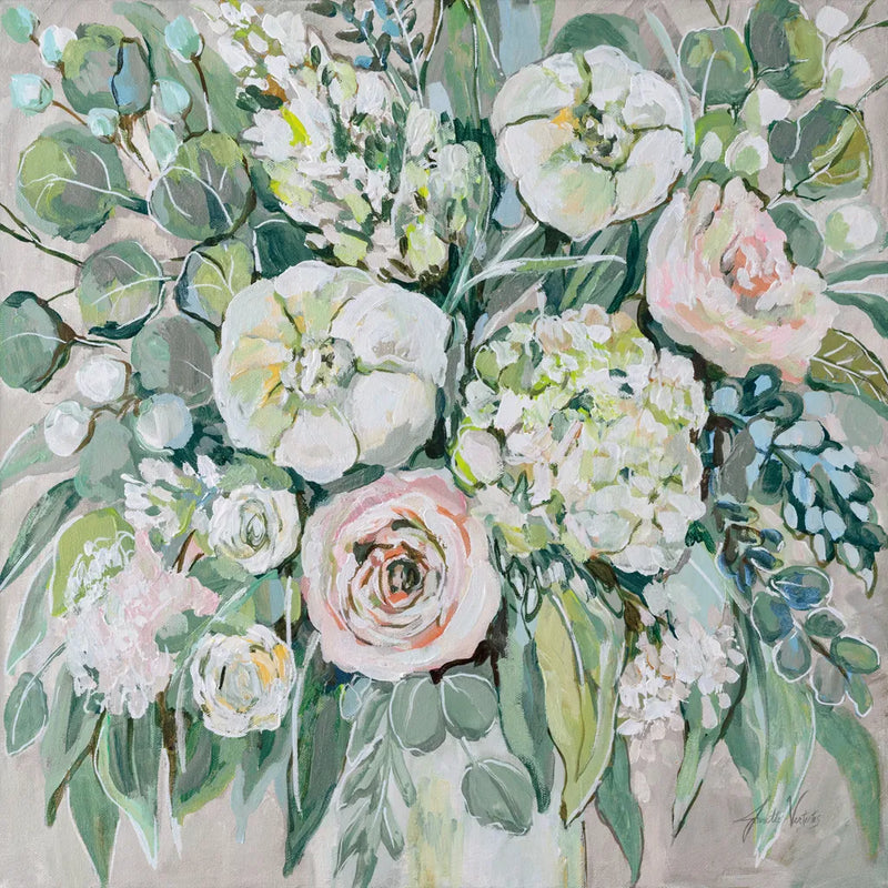 White Wedding on Gray by Jeanette Vertentes. SKU 76391a. Archival Giclee Fine art print for wall decor.