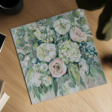 White Wedding on Gray by Jeanette Vertentes. Shown as a detailed flat fine art print, highlighting archival giclee quality. Available as an archival giclee rolled canvas, fine art paper, or poster print. SKU 76391a.