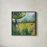 Wildflowers v2 by Jeanette Vertentes. Shown in a sleek black glass frame for a contemporary gallery look. Available as an archival giclee rolled canvas, fine art paper, or poster print. SKU 61332a.