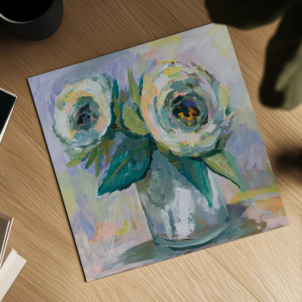 Winter Bouquet by Jeanette Vertentes. Shown as a detailed flat fine art print, highlighting archival giclee quality. Available as an archival giclee rolled canvas, fine art paper, or poster print. SKU 59211a.