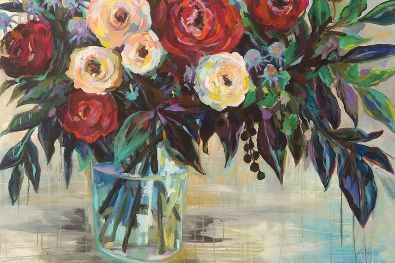 Winter Floral Crop by Jeanette Vertentes. SKU 49137i. Archival Giclee Fine art print for wall decor.