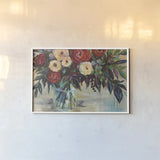 Winter Floral Crop by Jeanette Vertentes. shown as a paper print in a white frame. Available as a archival giclee rolled canvas, fine art paper, or poster print. SKU 49137i.