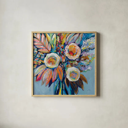 Wonderment by Jeanette Vertentes. Shown in a natural wood glass frame for a timeless modern aesthetic. Available as an archival giclee rolled canvas, fine art paper, or poster print. SKU 89498a.