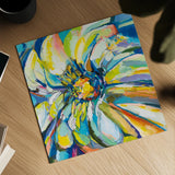Zinnia by Jeanette Vertentes. Shown as a detailed flat fine art print, highlighting archival giclee quality. Available as an archival giclee rolled canvas, fine art paper, or poster print. SKU 67253a.