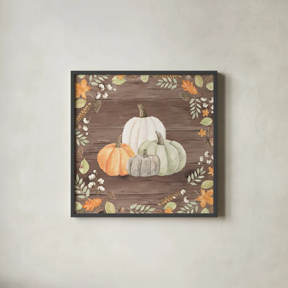 Autumn Offering I Dark by Jenaya Jackson. Shown in a sleek black glass frame for a contemporary gallery look. Available as an archival giclee rolled canvas, fine art paper, or poster print. SKU 38715a.