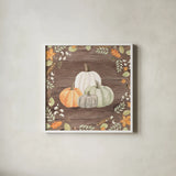 Autumn Offering I Dark by Jenaya Jackson. Shown in a crisp white glass frame for a clean and minimalist style. Available as an archival giclee rolled canvas, fine art paper, or poster print. SKU 38715a.