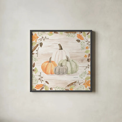 Autumn Offering I Light by Jenaya Jackson. Shown in a sleek black glass frame for a contemporary gallery look. Available as an archival giclee rolled canvas, fine art paper, or poster print. SKU 38717a.