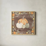 Autumn Offering II Dark by Jenaya Jackson. Shown in a natural wood glass frame for a timeless modern aesthetic. Available as an archival giclee rolled canvas, fine art paper, or poster print. SKU 38716a.