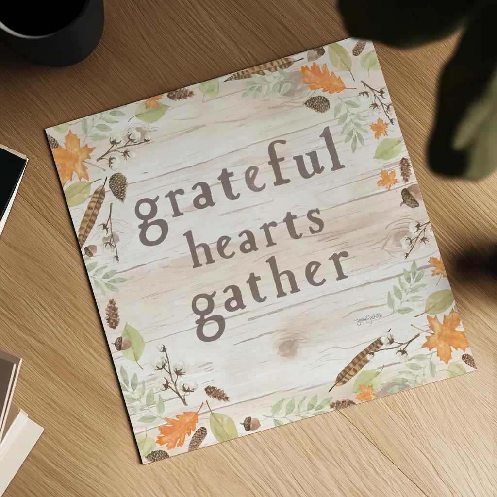 Autumn Offerings I Light Grateful by Jenaya Jackson. Shown as a detailed flat fine art print, highlighting archival giclee quality. Available as an archival giclee rolled canvas, fine art paper, or poster print. SKU 44934a.