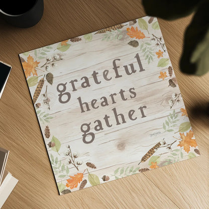 Autumn Offerings I Light Grateful by Jenaya Jackson. Shown as a detailed flat fine art print, highlighting archival giclee quality. Available as an archival giclee rolled canvas, fine art paper, or poster print. SKU 44934a.