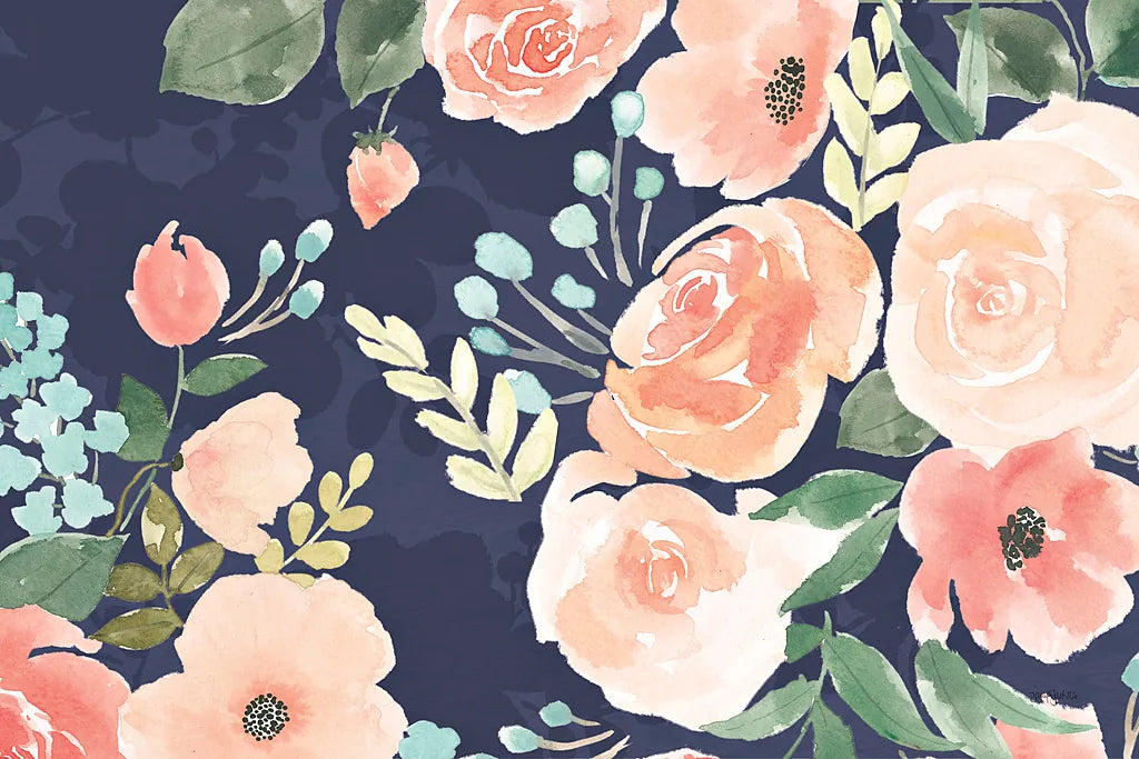 Blooming Delight III Blue by Jenaya Jackson. SKU 47621i. Archival Giclee Fine art print for wall decor.