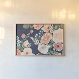Blooming Delight III Blue by Jenaya Jackson. shown as a paper print in a natural frame. Available as a archival giclee rolled canvas, fine art paper, or poster print. SKU 47621i.