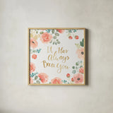 Blooming Delight V White by Jenaya Jackson. Shown in a natural wood glass frame for a timeless modern aesthetic. Available as an archival giclee rolled canvas, fine art paper, or poster print. SKU 47630a.